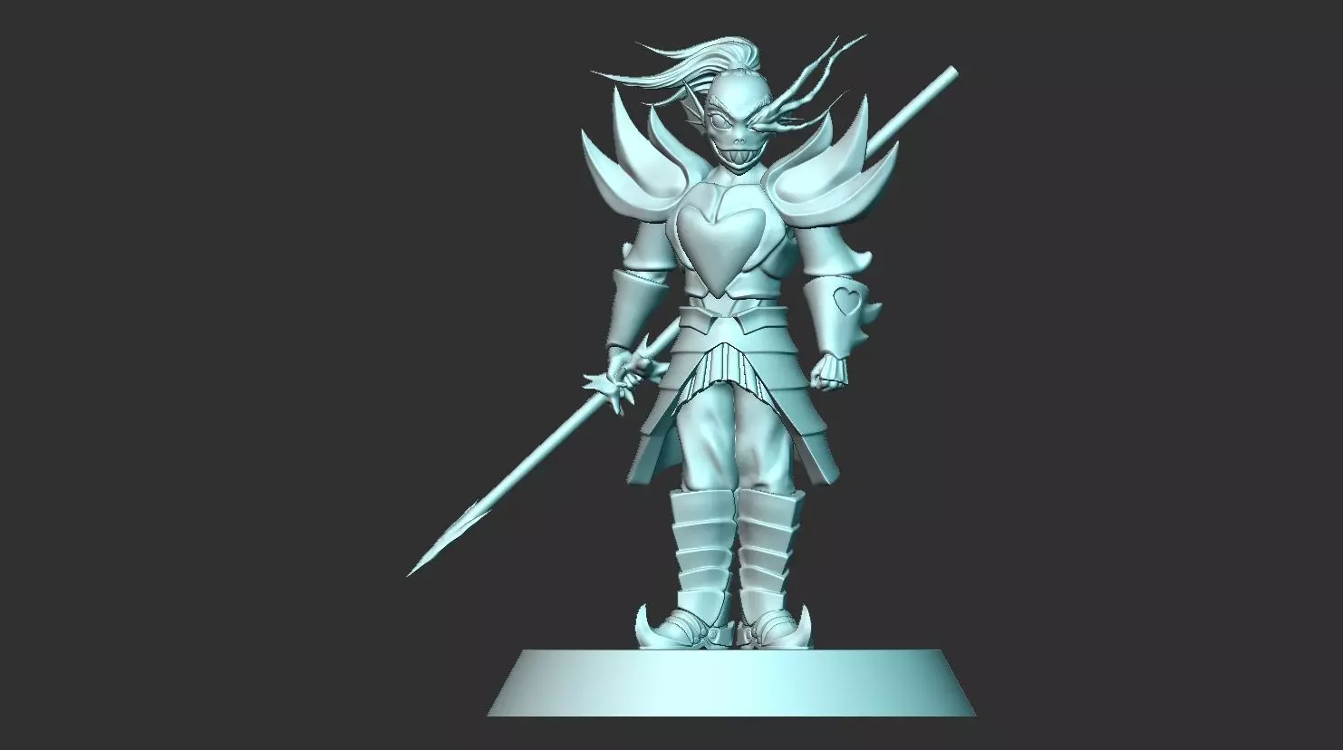 undyne the undying from undertale Statue 3D print model 3D print model_1
