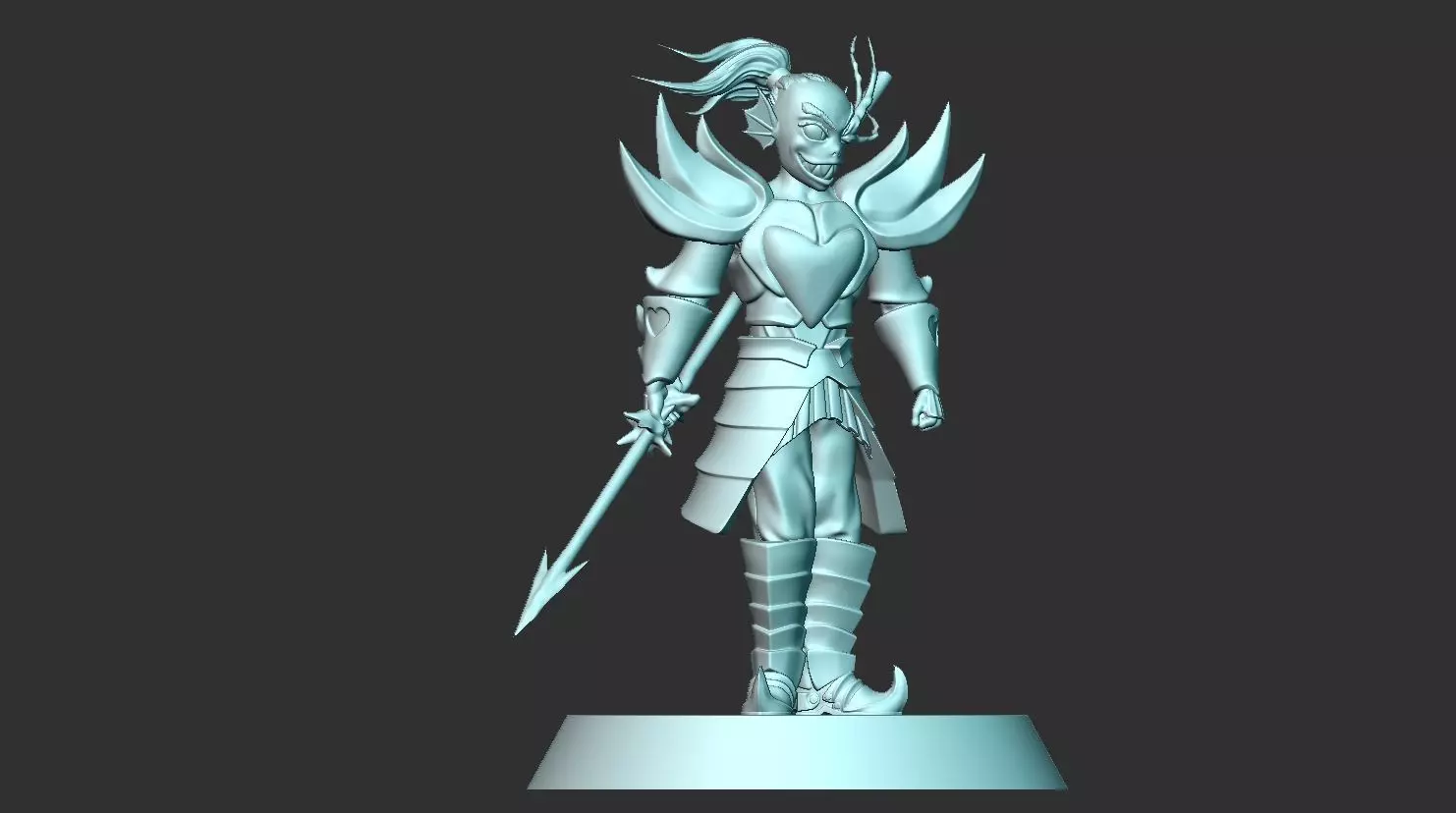 undyne the undying from undertale Statue 3D print model 3D print model_3