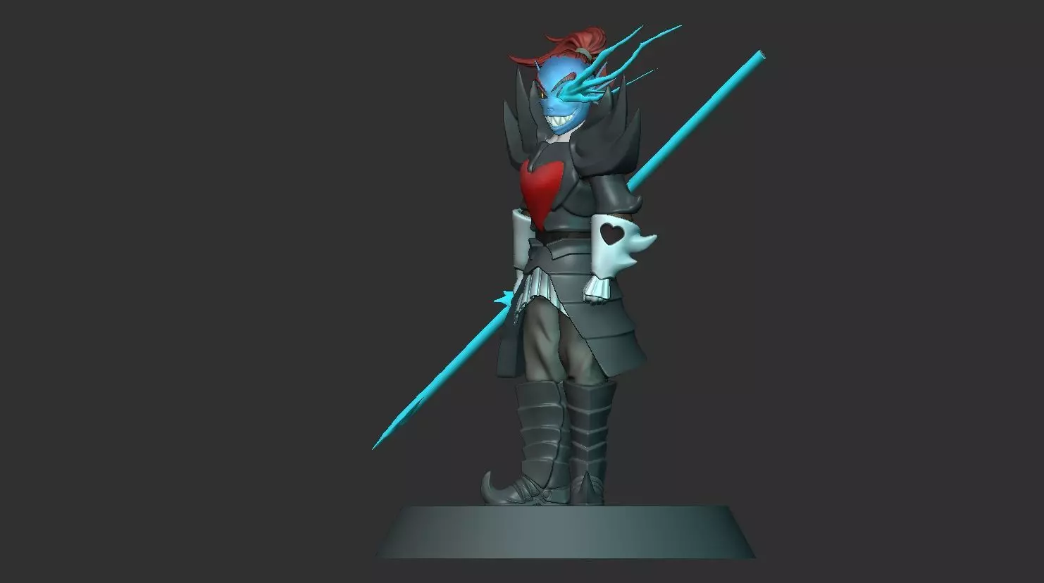 undyne the undying from undertale Statue 3D print model 3D print model_16