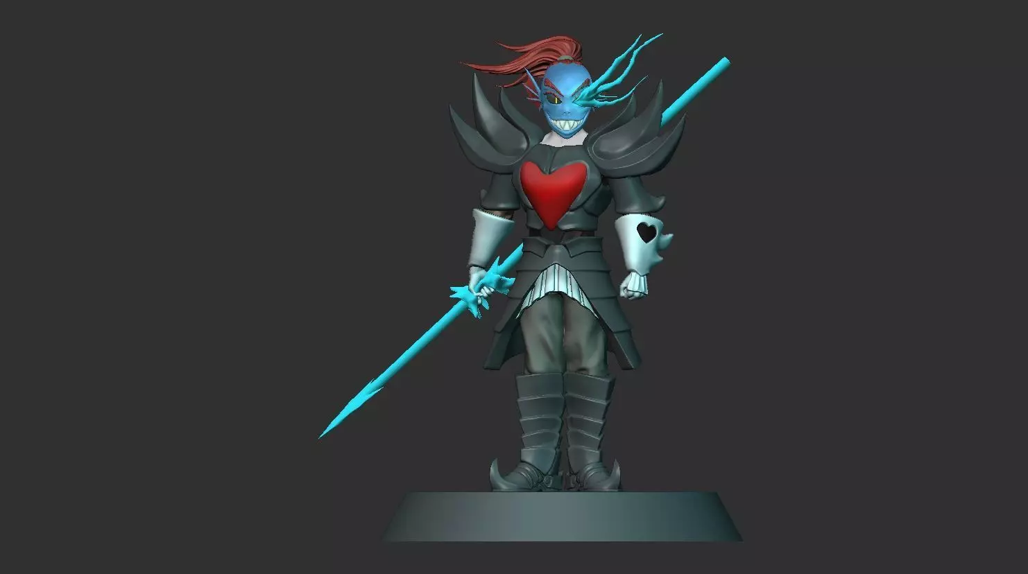 undyne the undying from undertale Statue 3D print model 3D print model_14