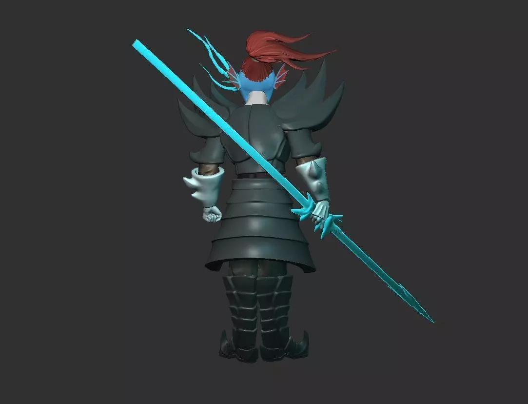 undyne the undying from undertale Statue 3D print model 3D print model_10