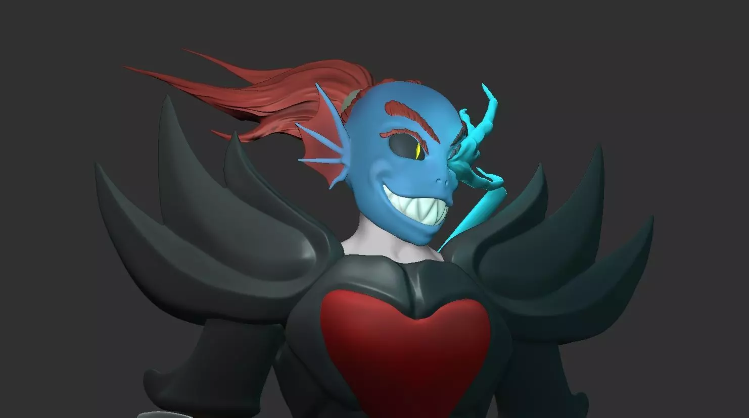 undyne the undying from undertale Statue 3D print model 3D print model_13