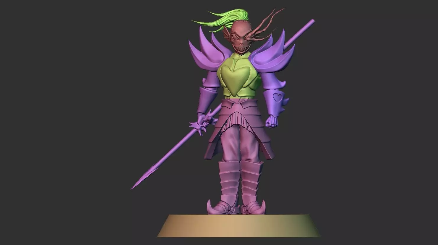 undyne the undying from undertale Statue 3D print model 3D print model_5