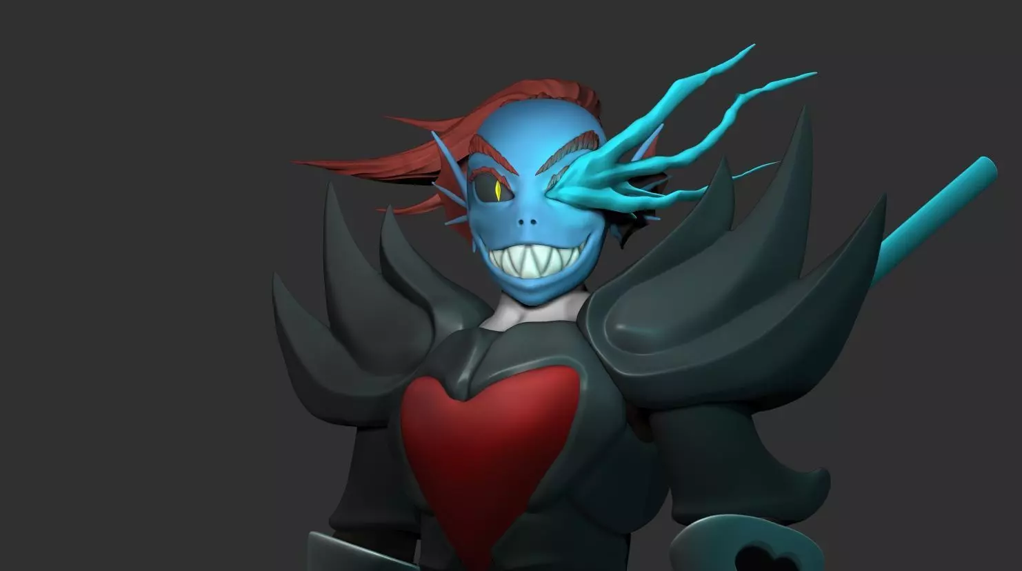 undyne the undying from undertale Statue 3D print model 3D print model_15