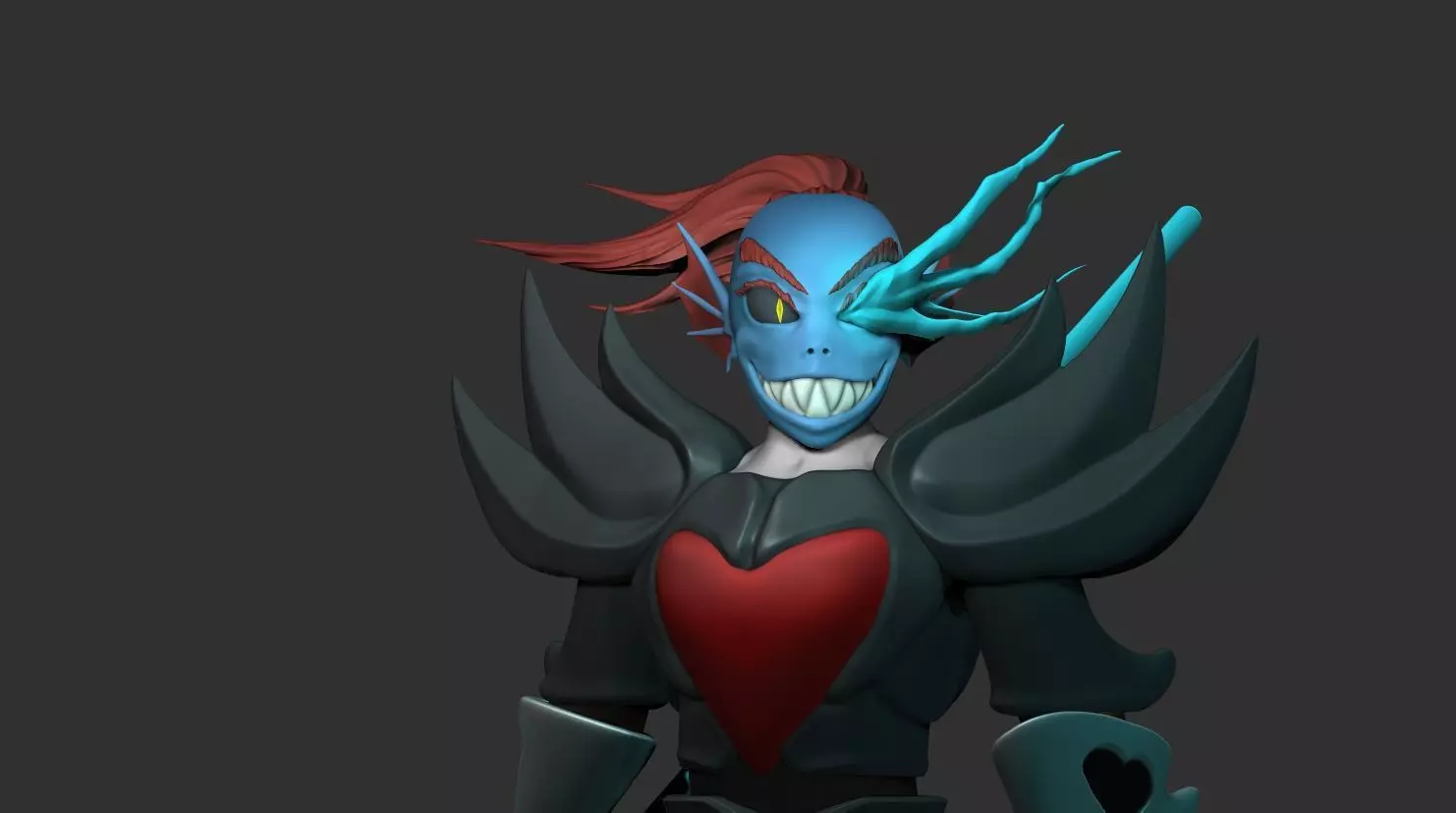 undyne the undying from undertale Statue 3D print model 3D print model_11