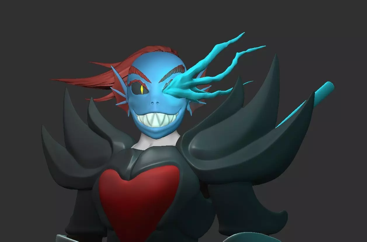 undyne the undying from undertale Statue 3D print model 3D print model_12