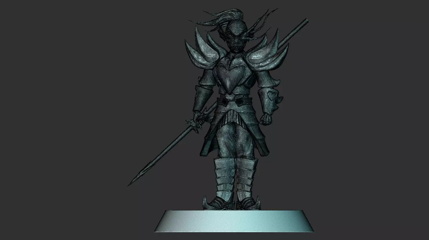 undyne the undying from undertale Statue 3D print model 3D print model_6