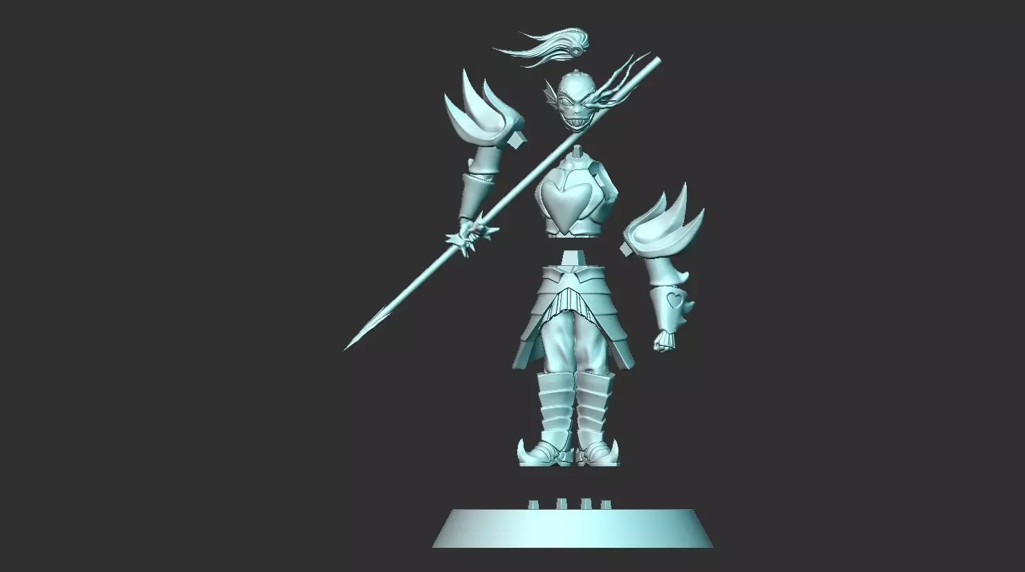 undyne the undying from undertale Statue 3D print model 3D print model_7