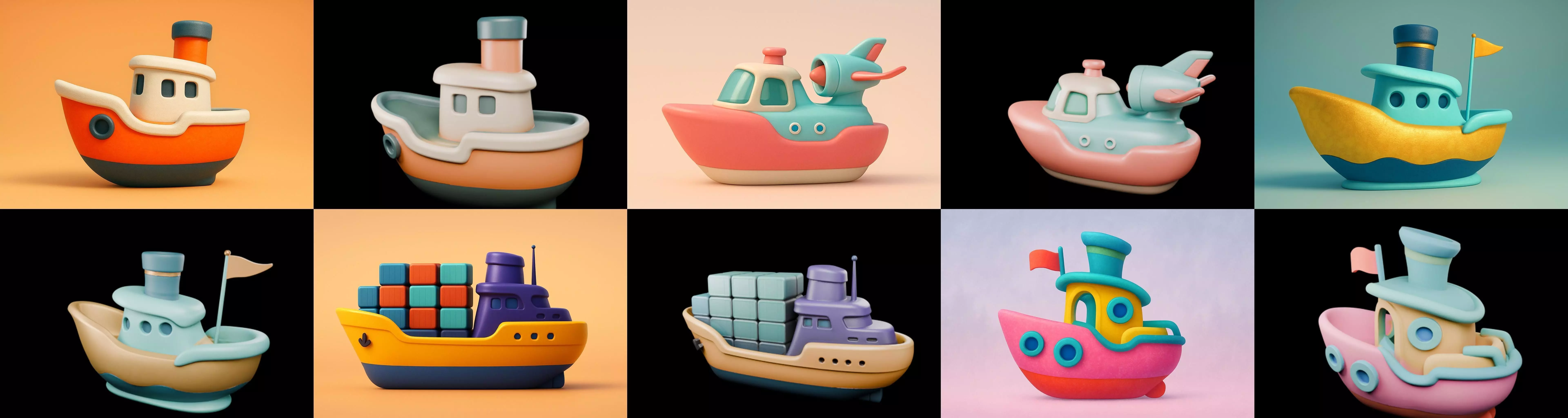 Boat Trip bundle 9 pack 100 glb 3D model_3