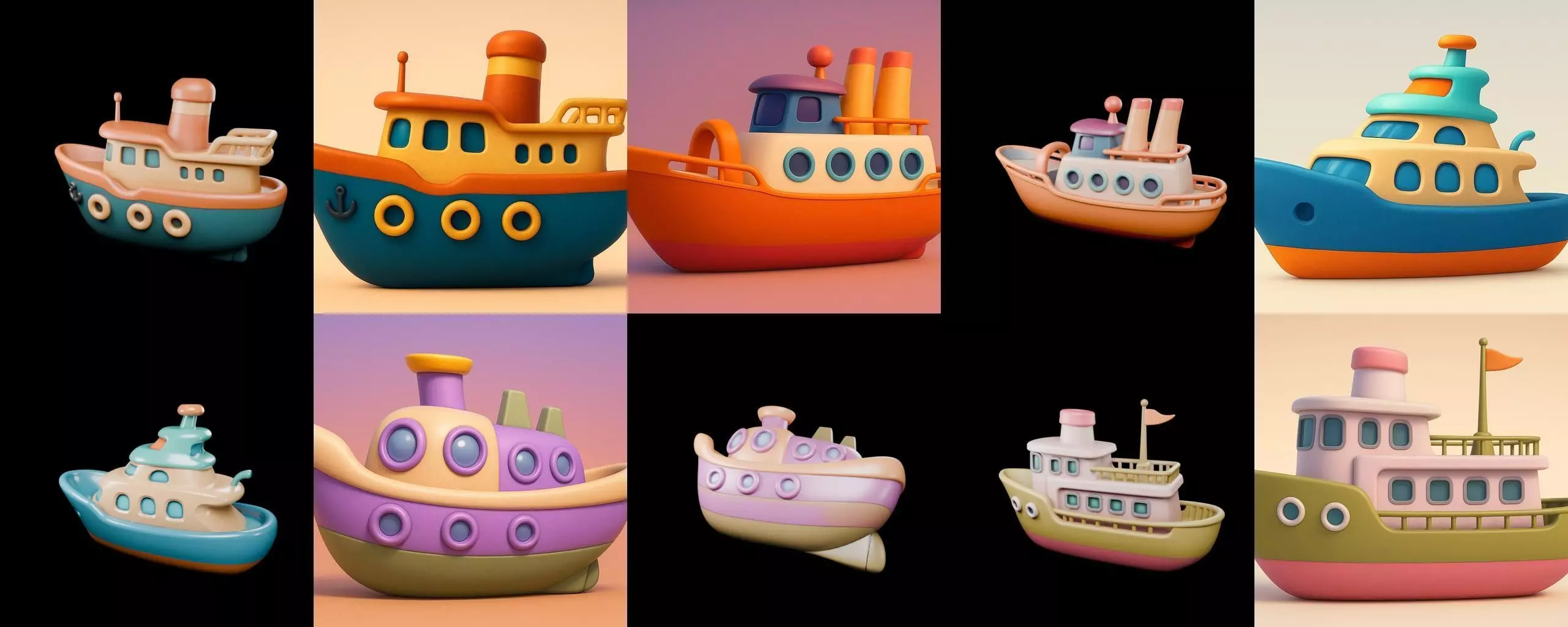 Boat Trip bundle 9 pack 100 glb 3D model_18