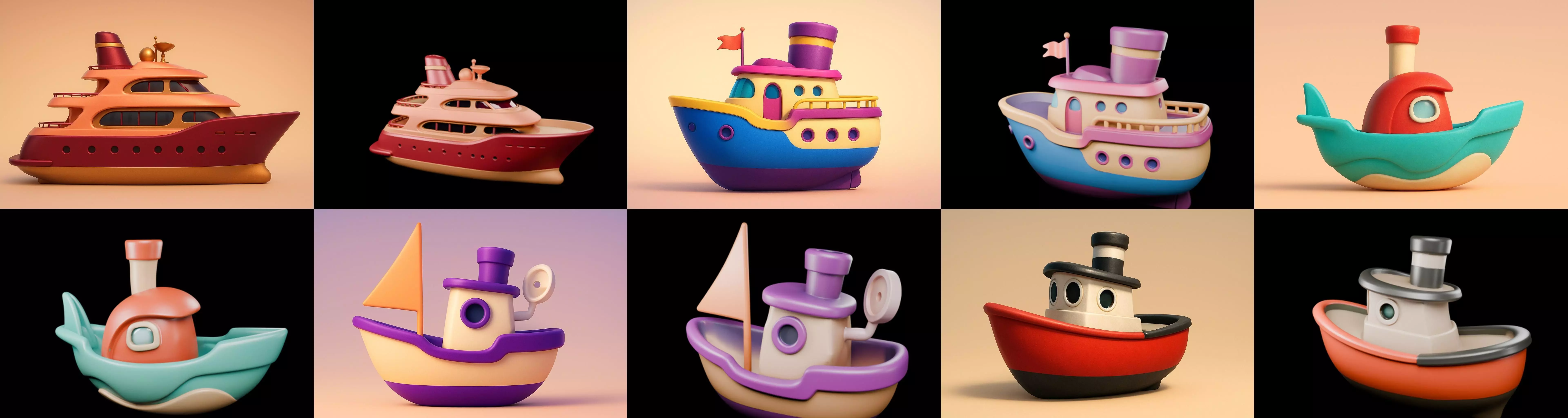 Boat Trip bundle 9 pack 100 glb 3D model_9