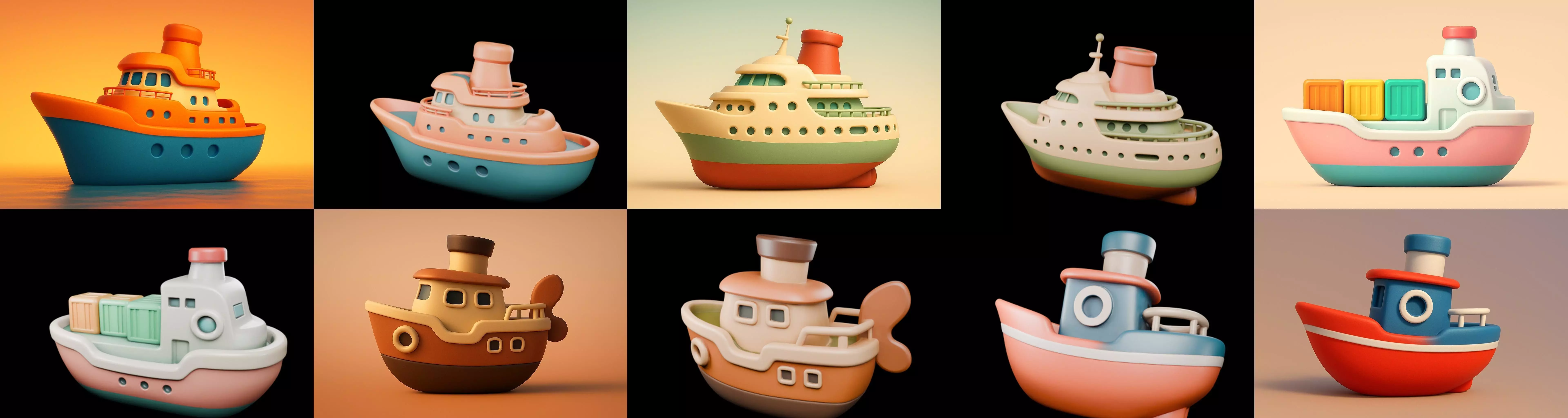 Boat Trip bundle 9 pack 100 glb 3D model_5