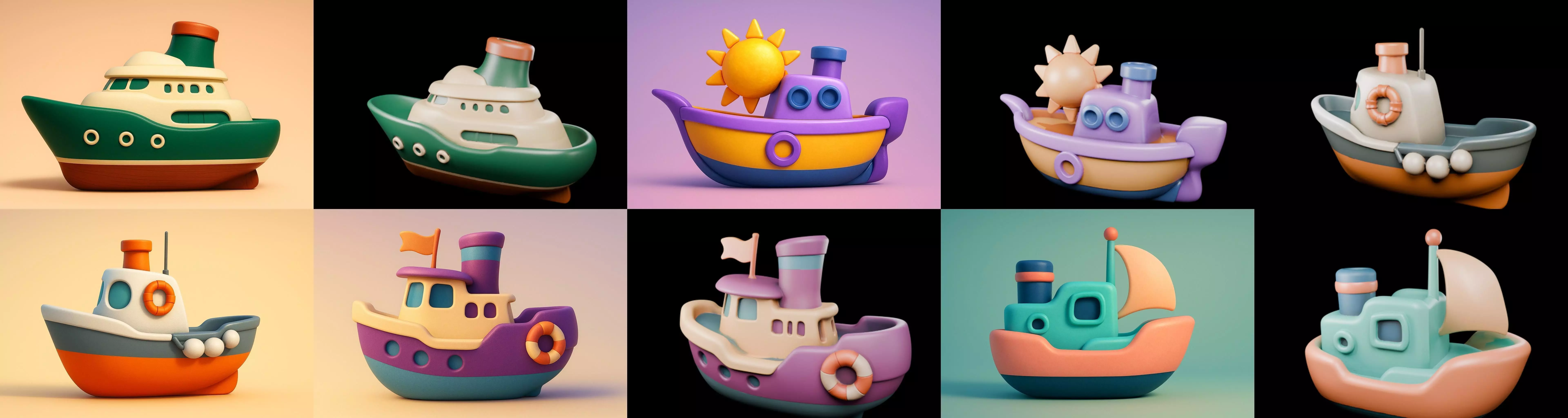 Boat Trip bundle 9 pack 100 glb 3D model_14