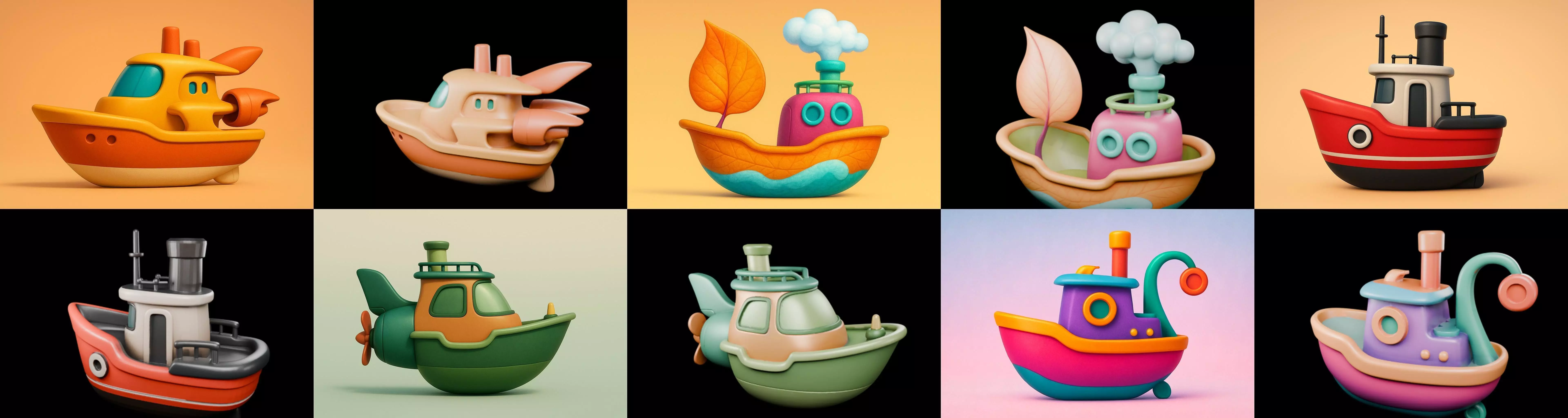 Boat Trip bundle 9 pack 100 glb 3D model_13