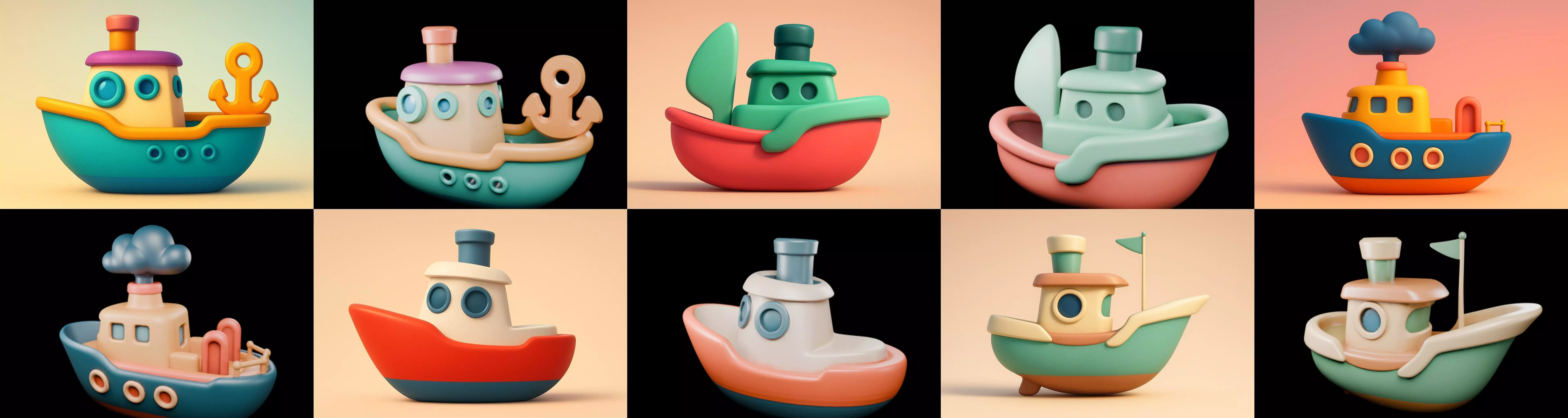 Boat Trip bundle 9 pack 100 glb 3D model_10