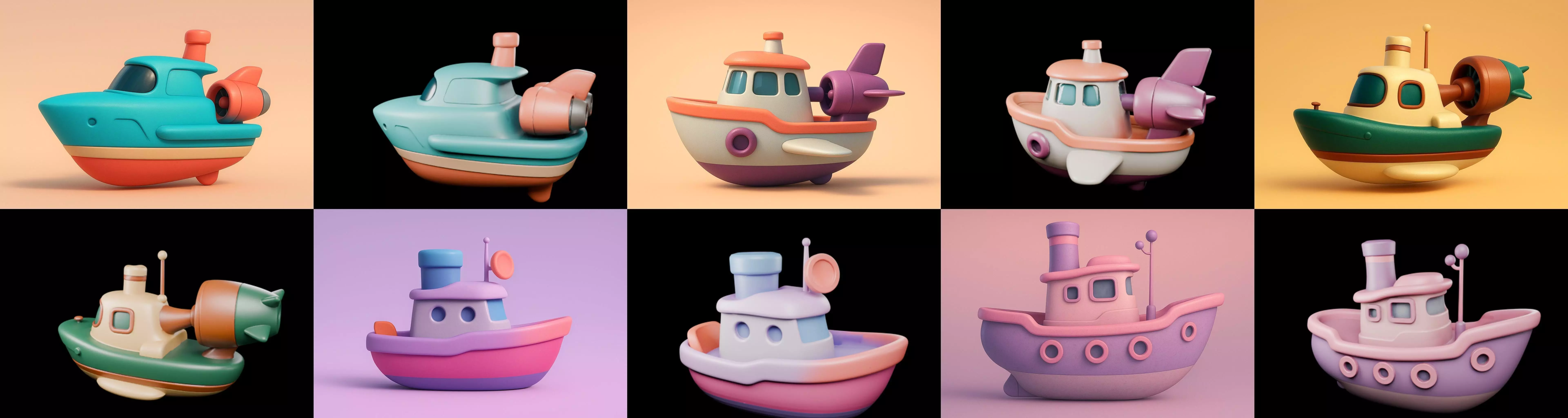 Boat Trip bundle 9 pack 100 glb 3D model_12