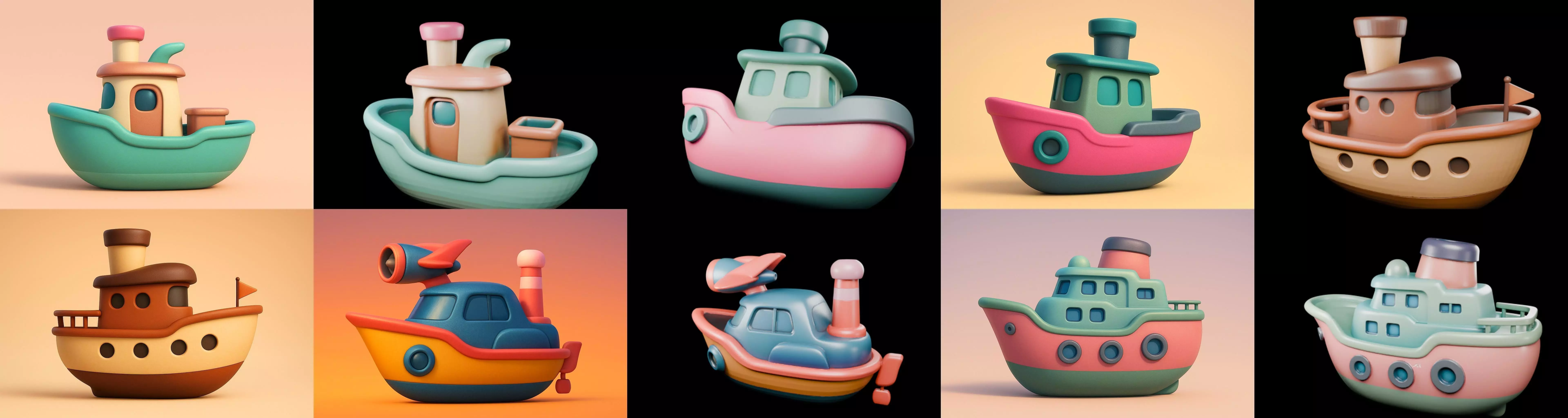 Boat Trip bundle 9 pack 100 glb 3D model_8