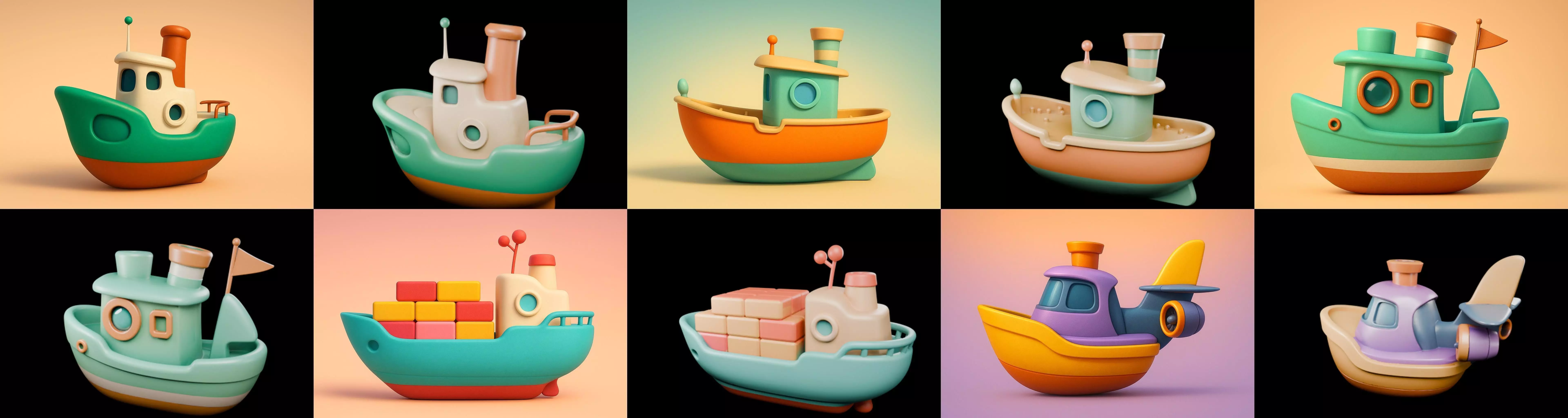 Boat Trip bundle 9 pack 100 glb 3D model_16