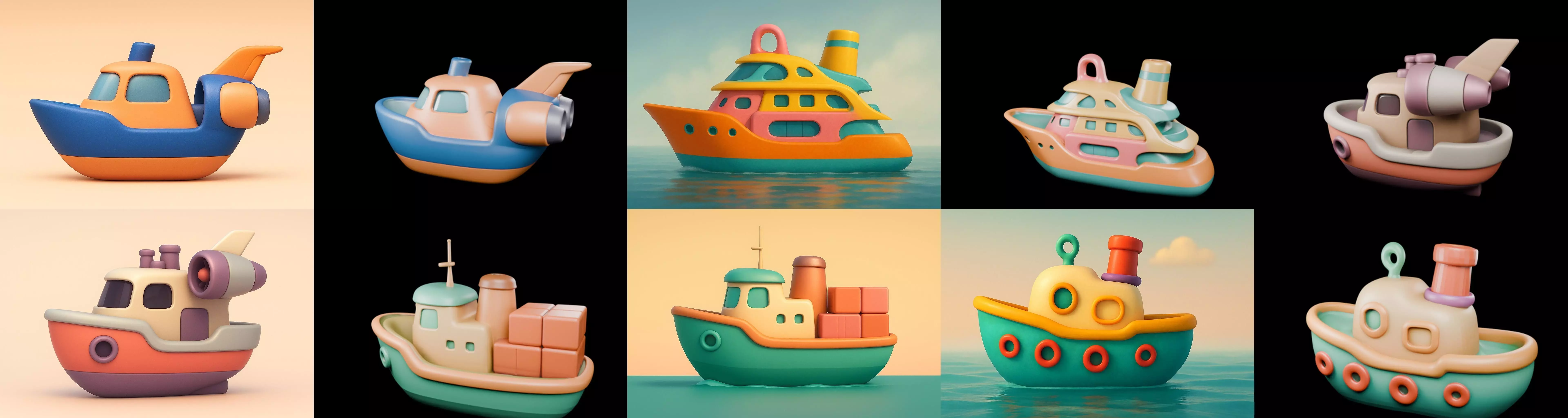 Boat Trip bundle 9 pack 100 glb 3D model_7