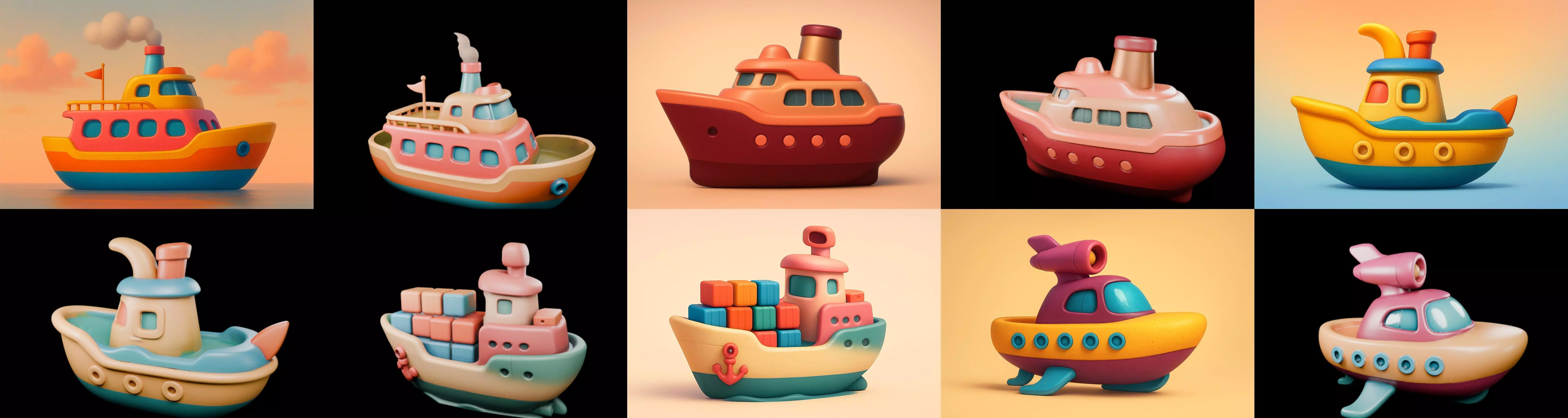 Boat Trip bundle 9 pack 100 glb 3D model_1