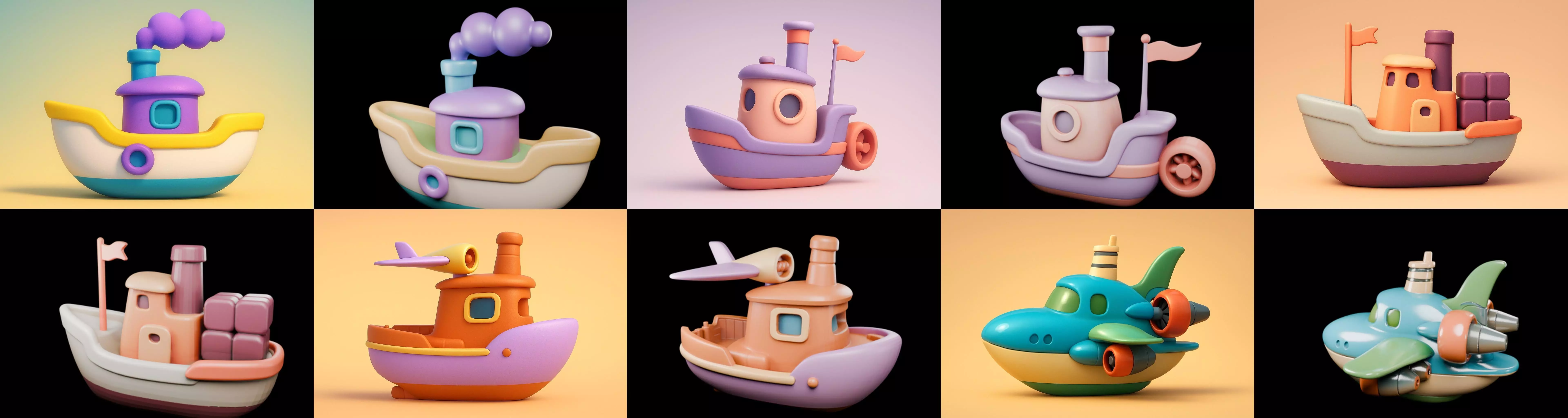 Boat Trip bundle 9 pack 100 glb 3D model_15