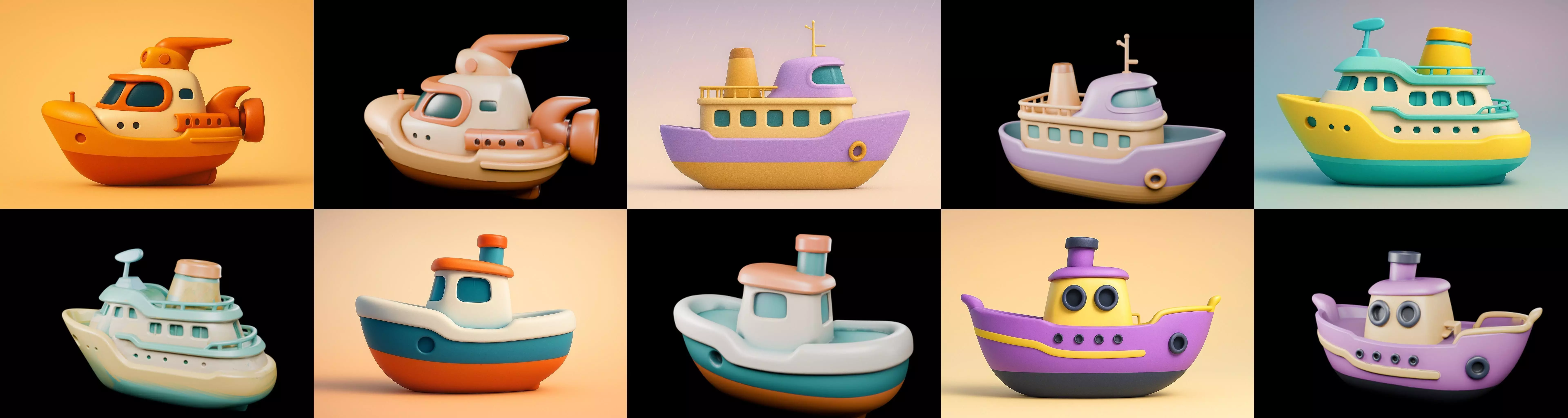 Boat Trip bundle 9 pack 100 glb 3D model_17
