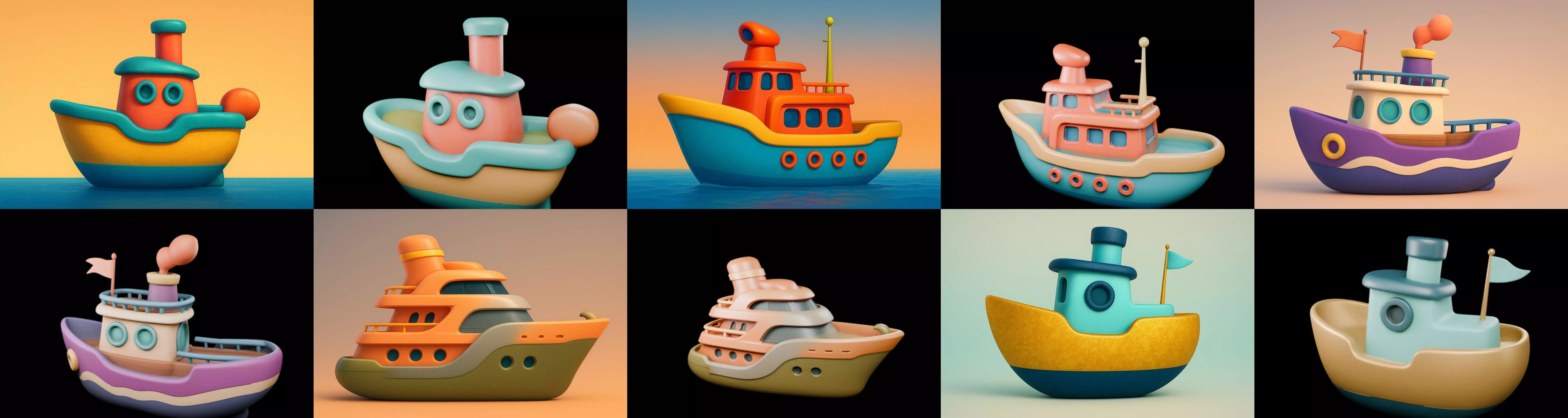 Boat Trip bundle 8 pack 100 glb 3D model_5