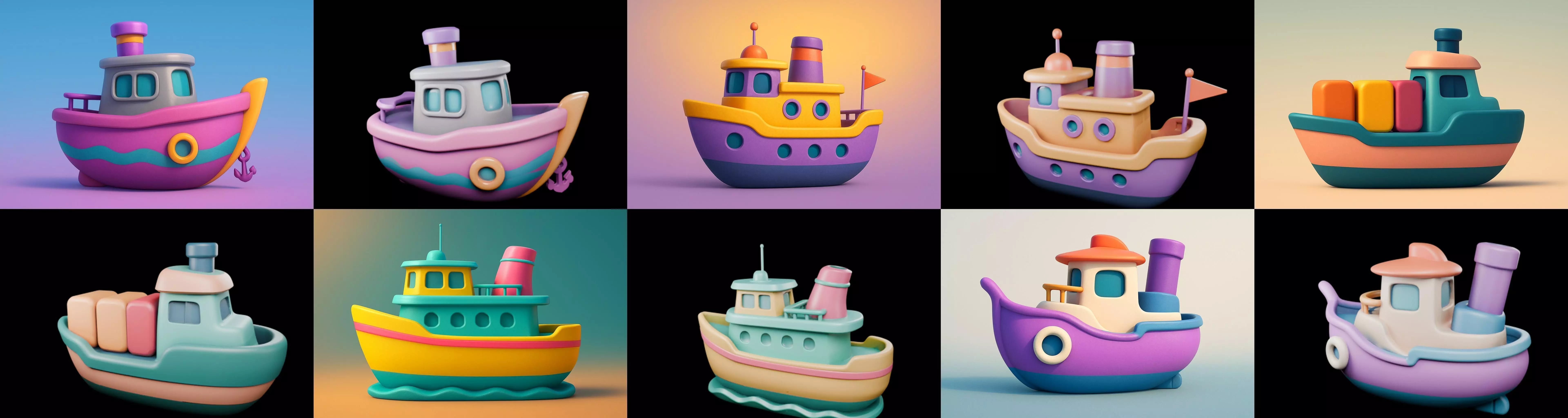 Boat Trip bundle 8 pack 100 glb 3D model_19