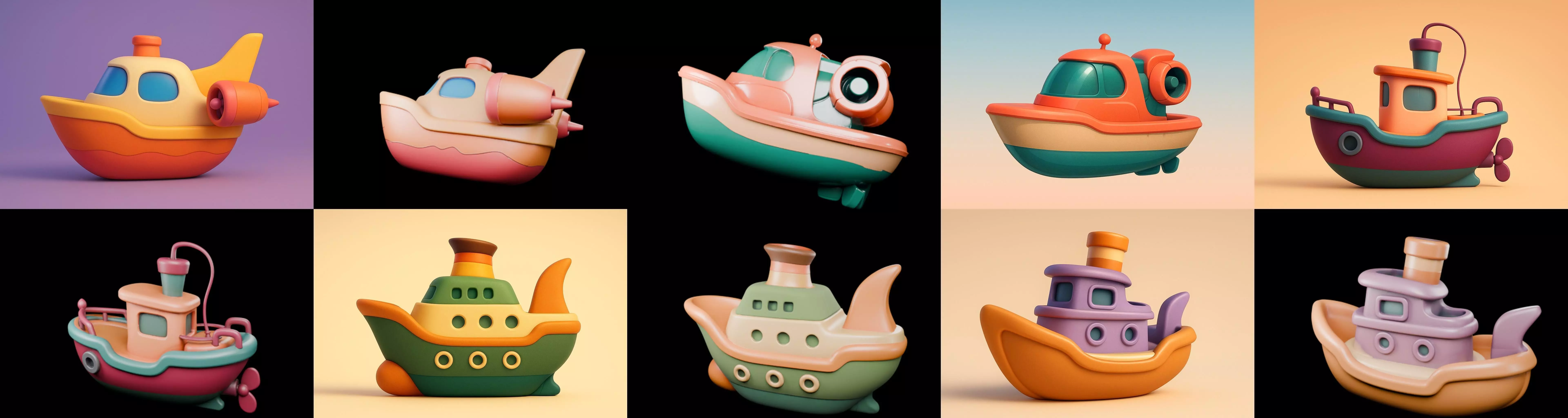 Boat Trip bundle 8 pack 100 glb 3D model_3