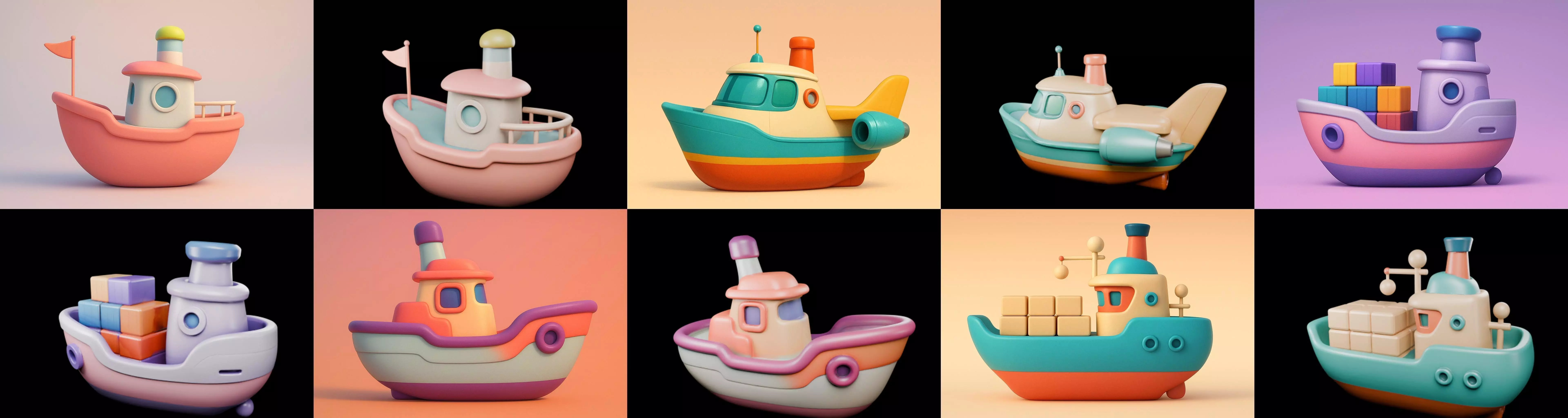 Boat Trip bundle 8 pack 100 glb 3D model_0
