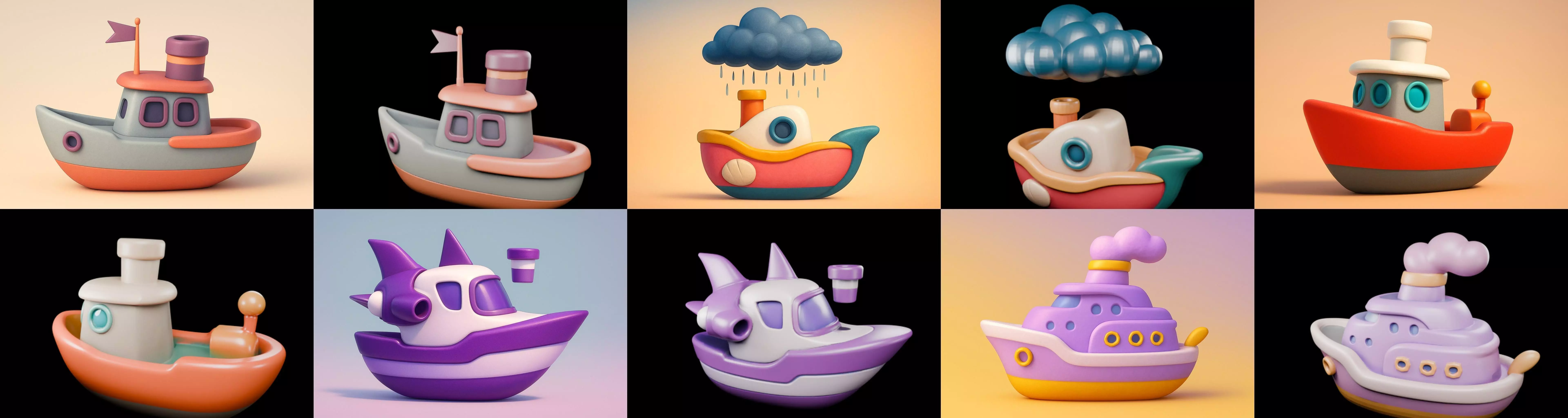 Boat Trip bundle 8 pack 100 glb 3D model_9