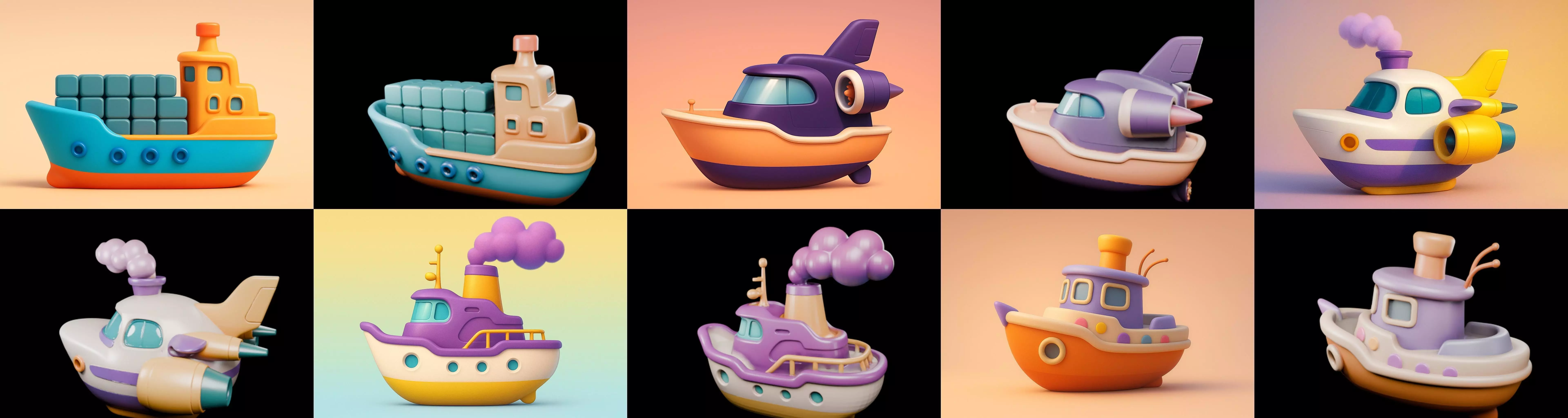 Boat Trip bundle 8 pack 100 glb 3D model_2