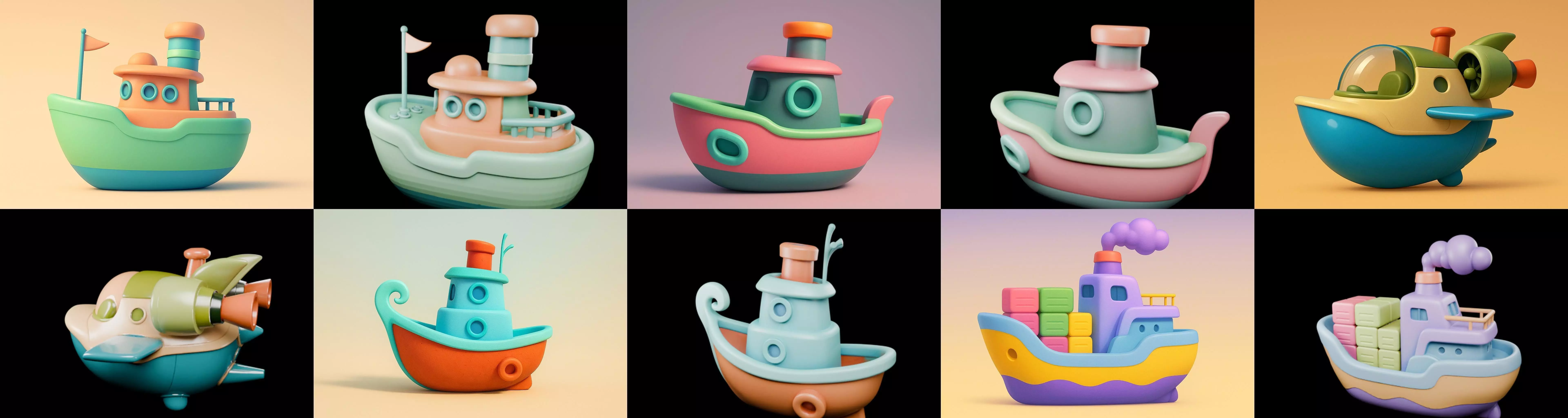 Boat Trip bundle 8 pack 100 glb 3D model_4