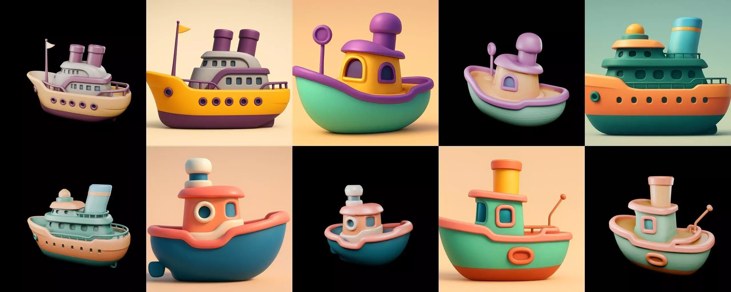 Boat Trip bundle 8 pack 100 glb 3D model_13