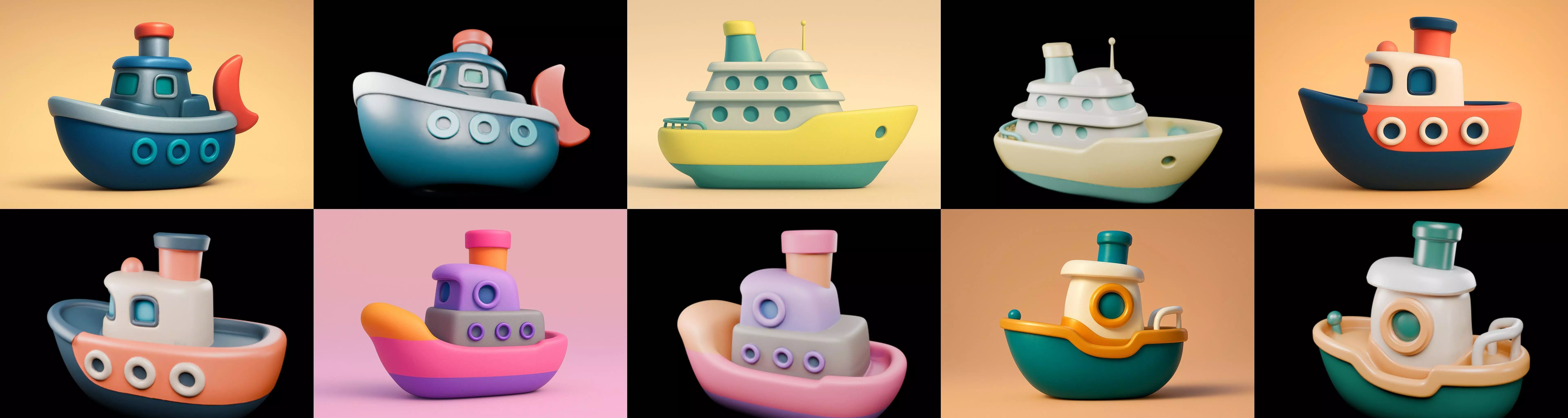 Boat Trip bundle 8 pack 100 glb 3D model_16