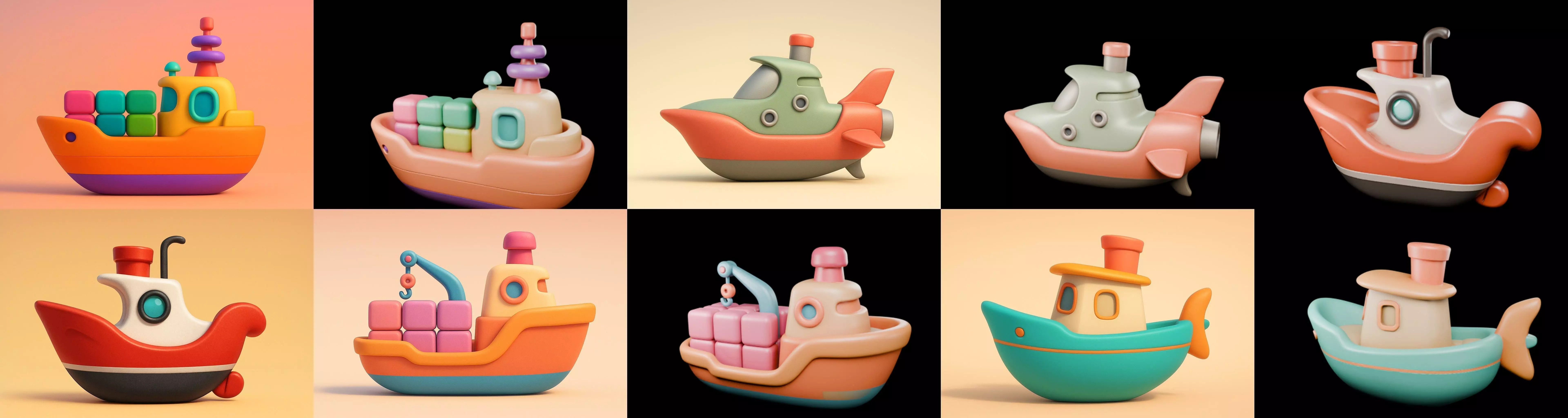 Boat Trip bundle 8 pack 100 glb 3D model_1