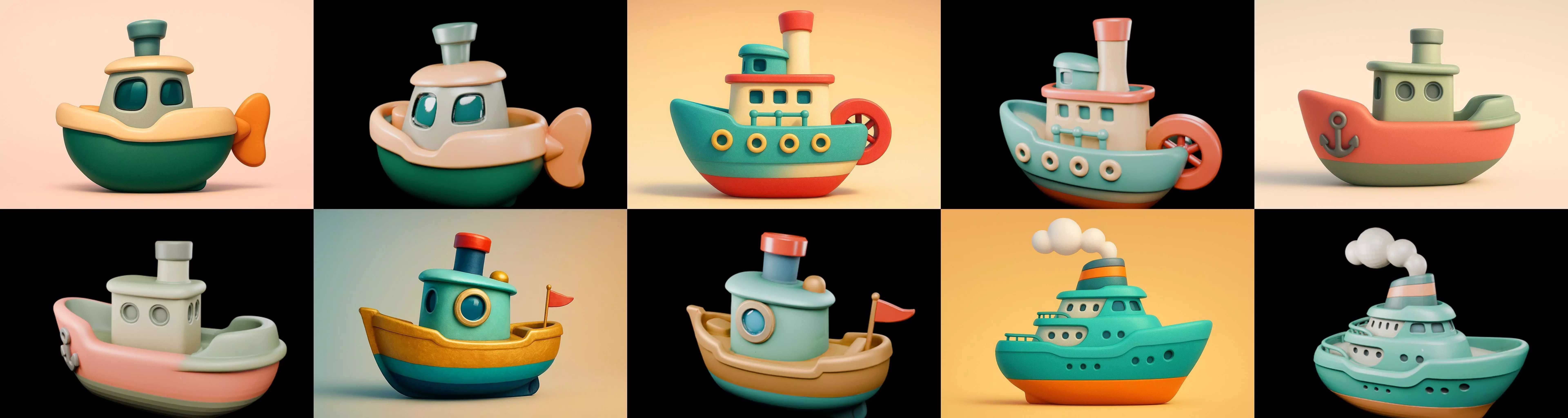 Boat Trip bundle 8 pack 100 glb 3D model_6