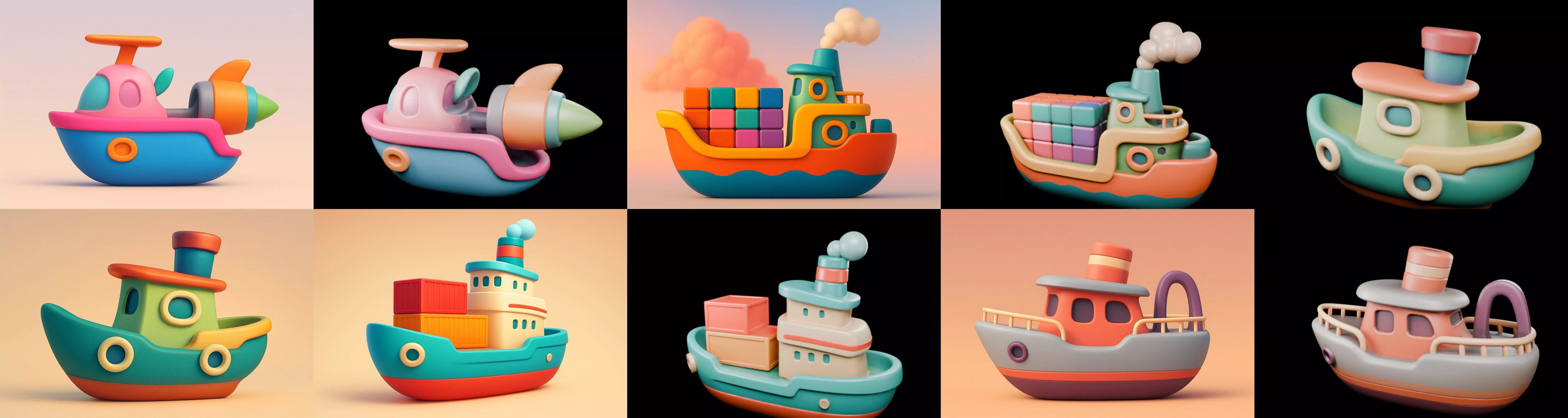 Boat Trip bundle 8 pack 100 glb 3D model_11