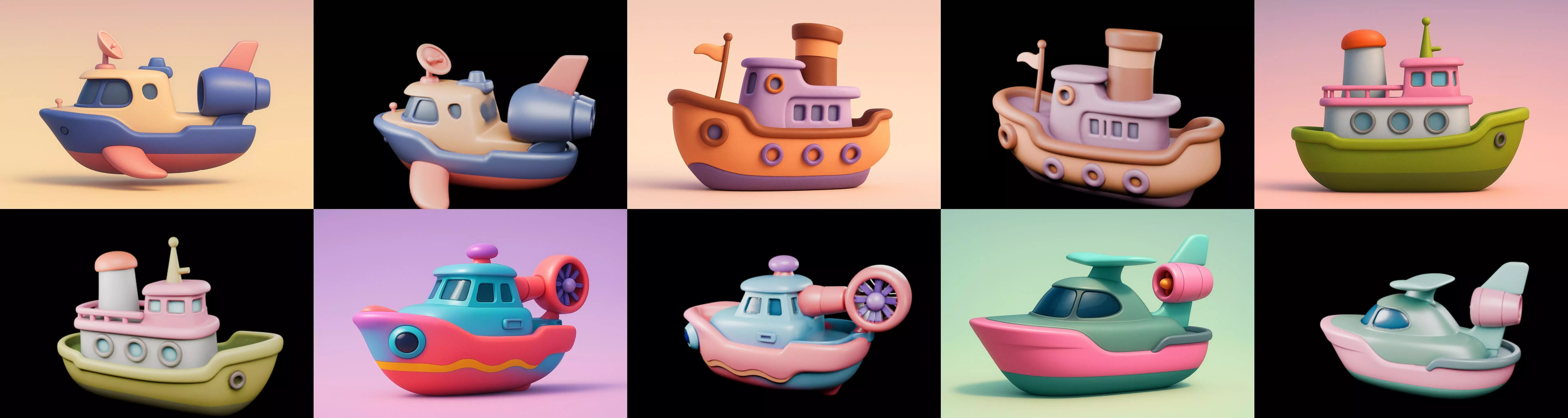 Boat Trip bundle 2 pack 100 glb 3D model_2