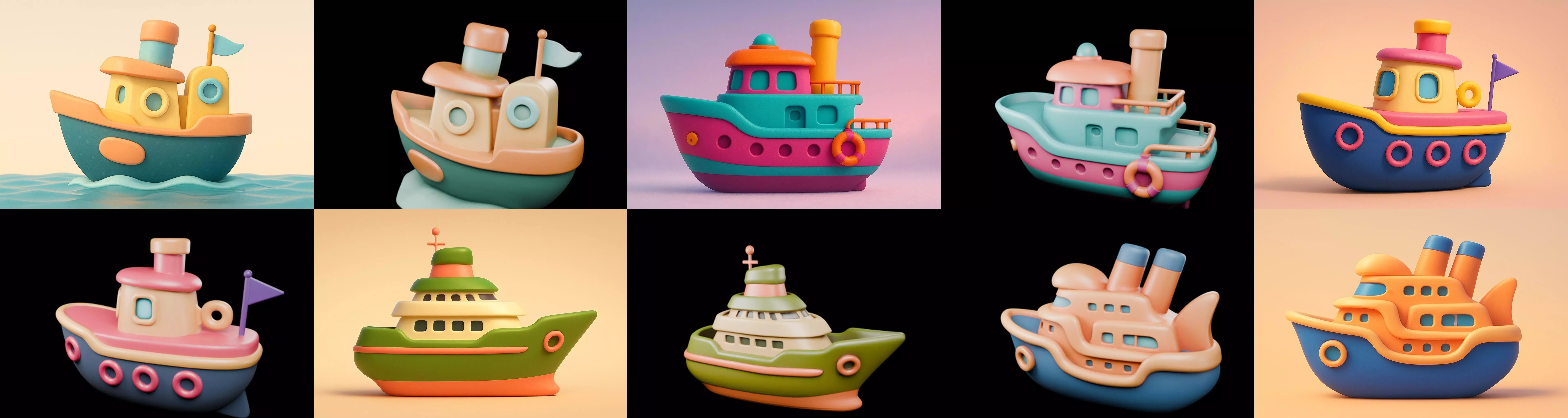 Boat Trip bundle 2 pack 100 glb 3D model_7