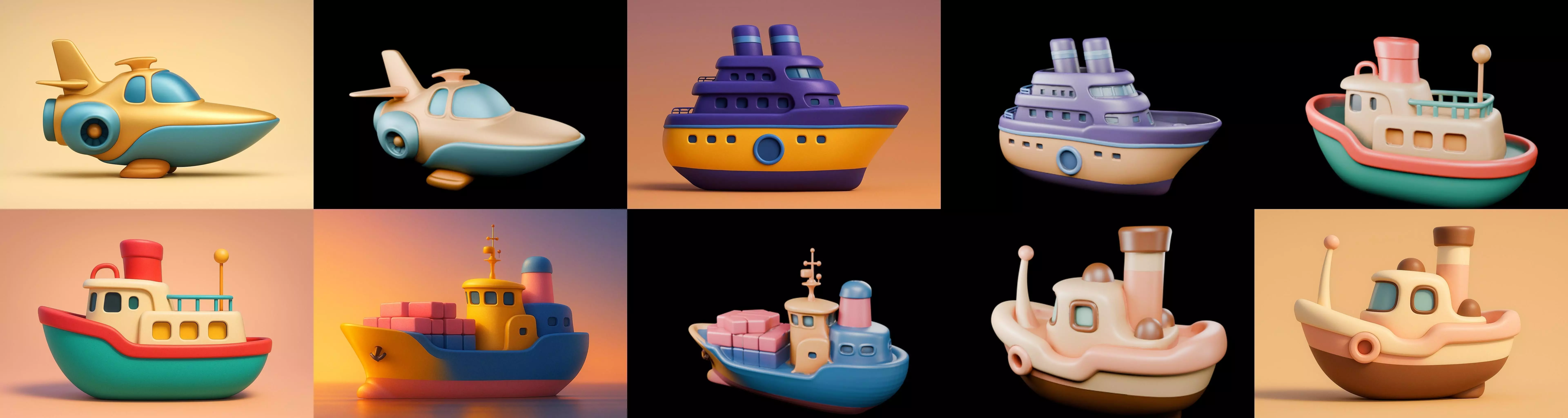 Boat Trip bundle 2 pack 100 glb 3D model_4