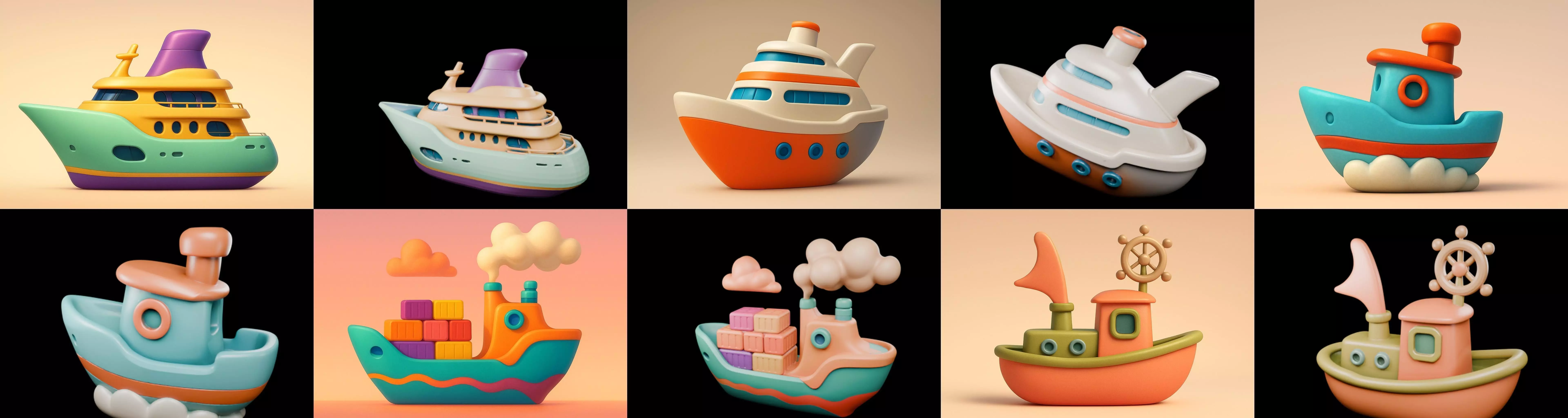 Boat Trip bundle 2 pack 100 glb 3D model_19