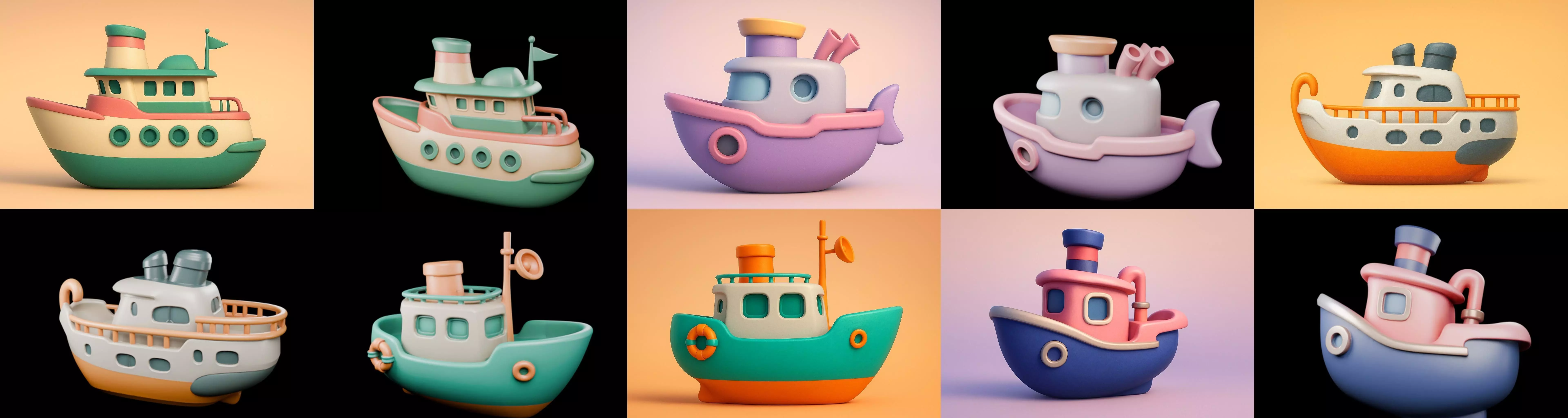 Boat Trip bundle 2 pack 100 glb 3D model_3