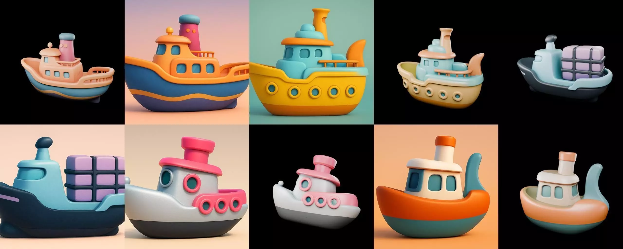 Boat Trip bundle 2 pack 100 glb 3D model_5