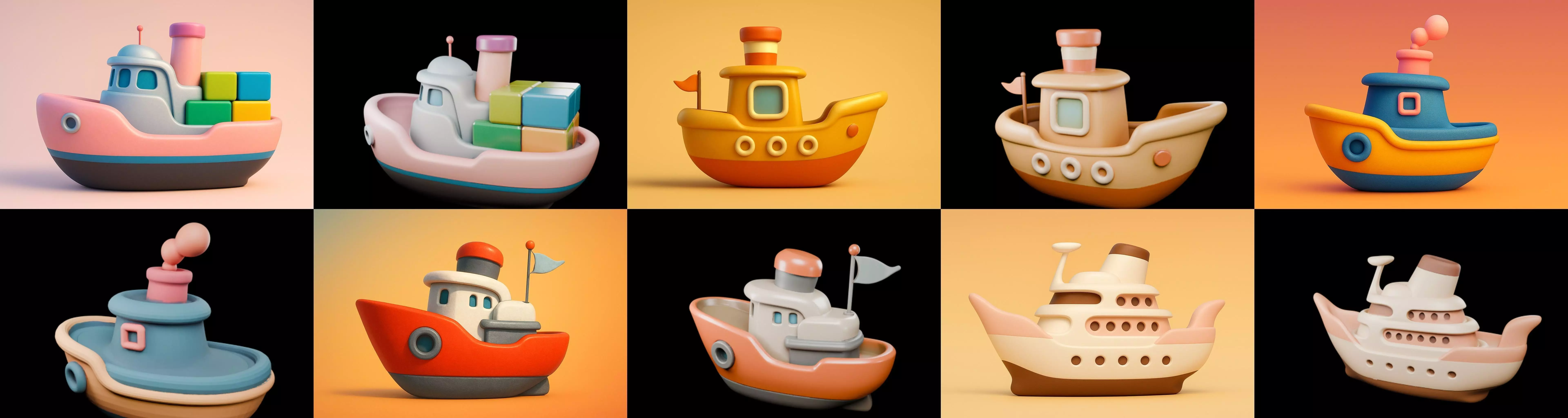 Boat Trip bundle 2 pack 100 glb 3D model_9