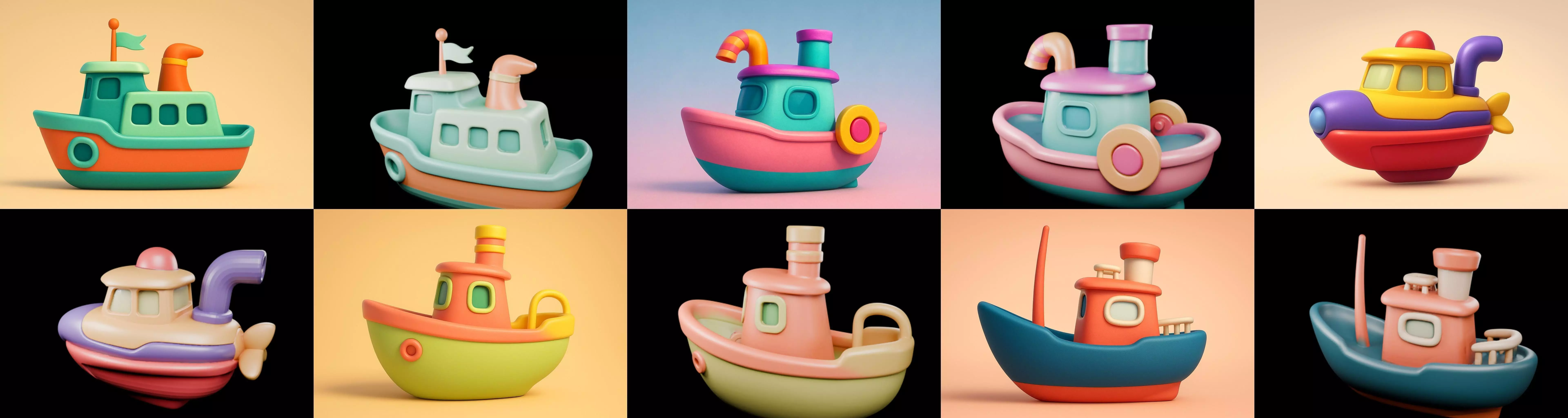 Boat Trip bundle 2 pack 100 glb 3D model_1