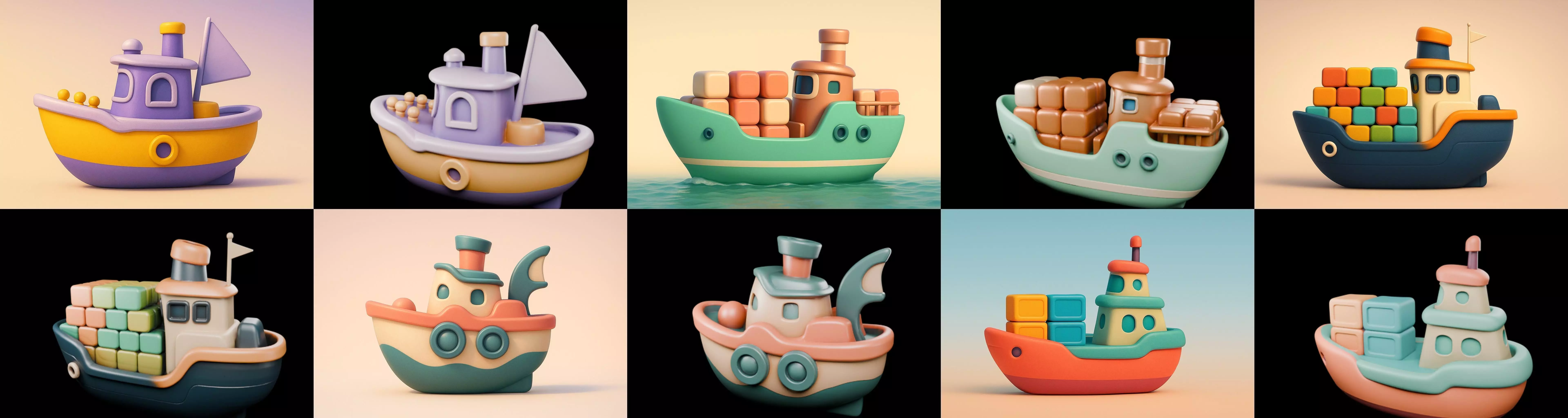 Boat Trip bundle 2 pack 100 glb 3D model_15