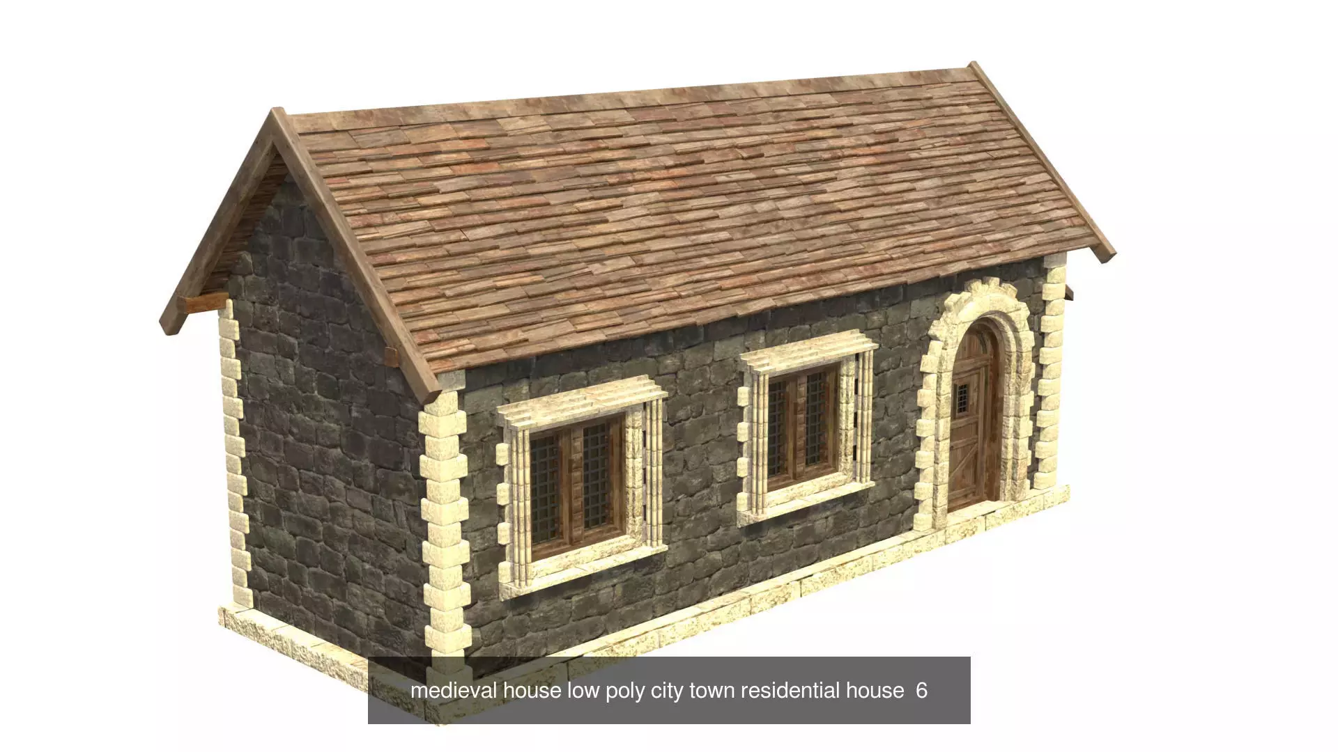 medieval house low poly city town residential house collection _9