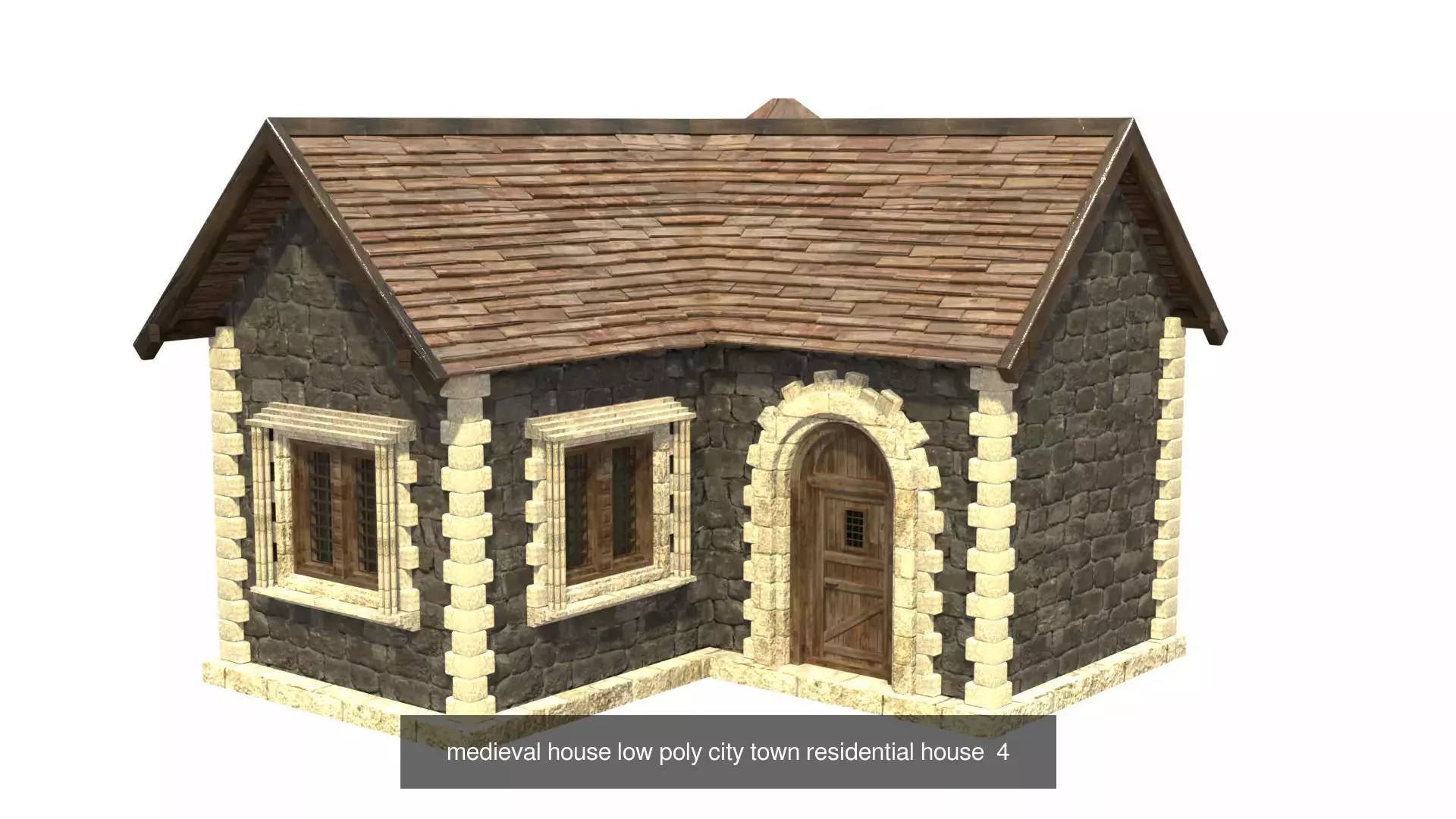 medieval house low poly city town residential house collection _11