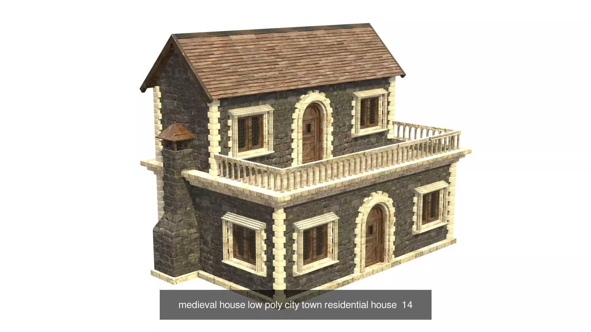 medieval house low poly city town residential house collection _5